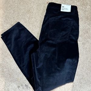 Joe Fresh- Black Velvet- High Rise Slim Fit Stretch Pants Size 32